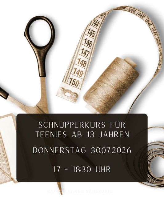 Schnupperkurs für Teenager ab 13 Jahren 30.07.2026 ( 17 - 18:30 Uhr)