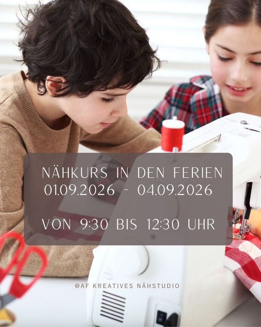 Sommer-Nähcamp für Kinder & Jugendliche (9-15 Jahre) 01.09. - 04.09.2026